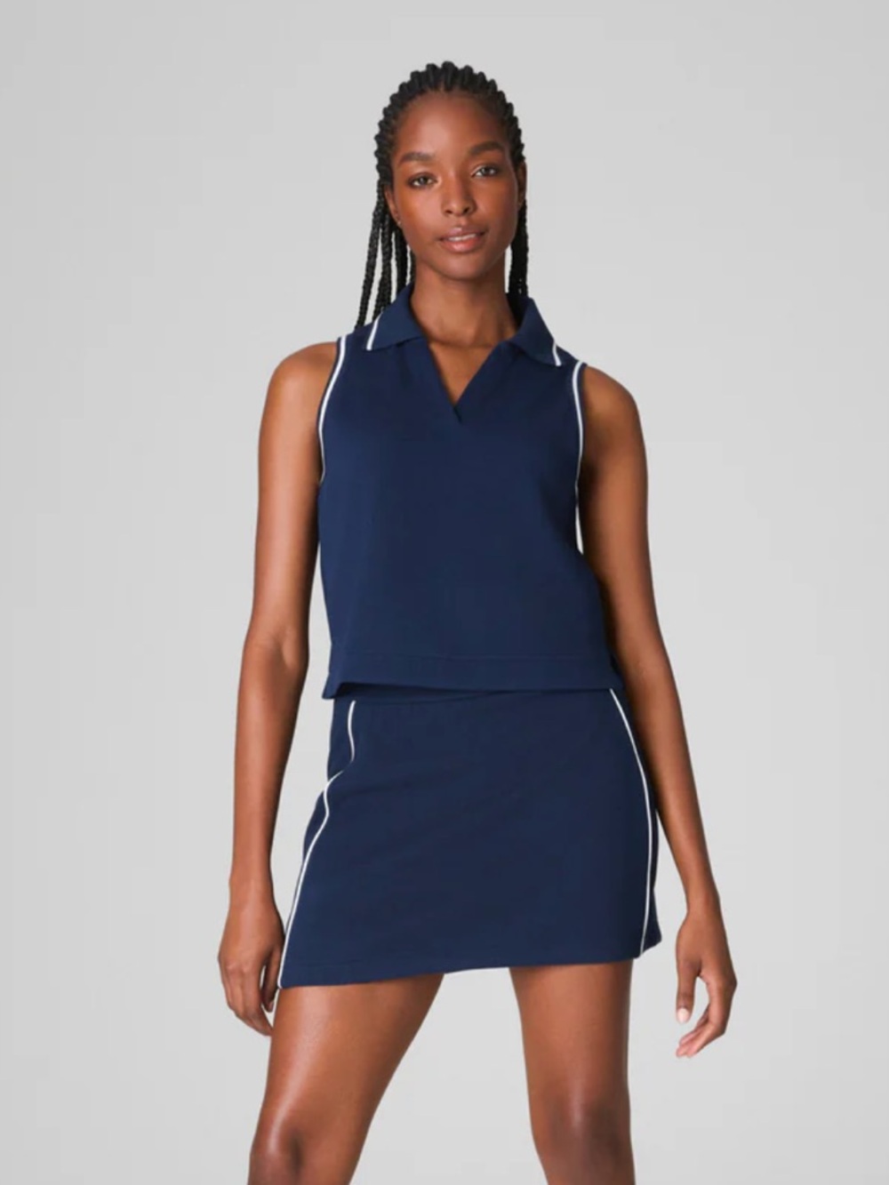 *NWT* Spanx AirPique Women’s Navy Blue 2-Piece Set, Sleeveless Polo & Skort, 3X